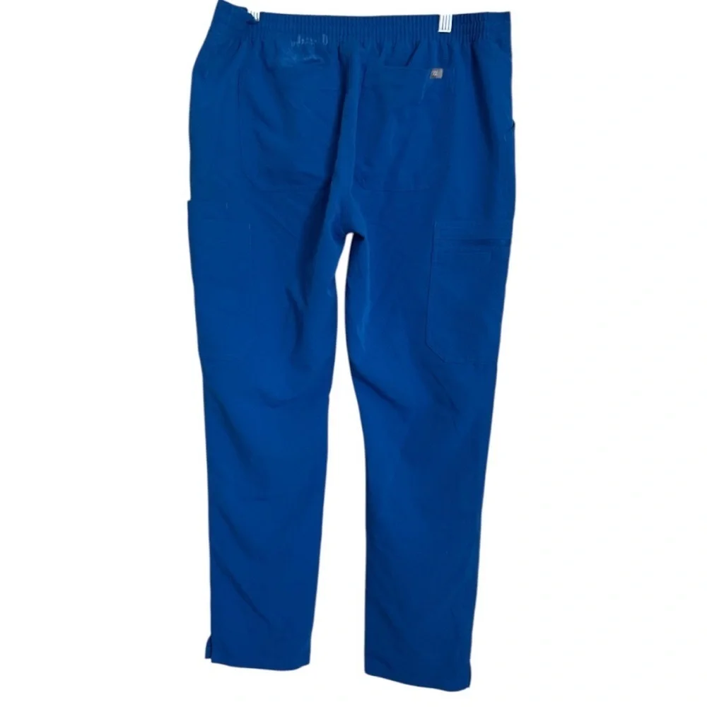 Figs Blue Joggers with Elastic Waistband and Relaxed Fit